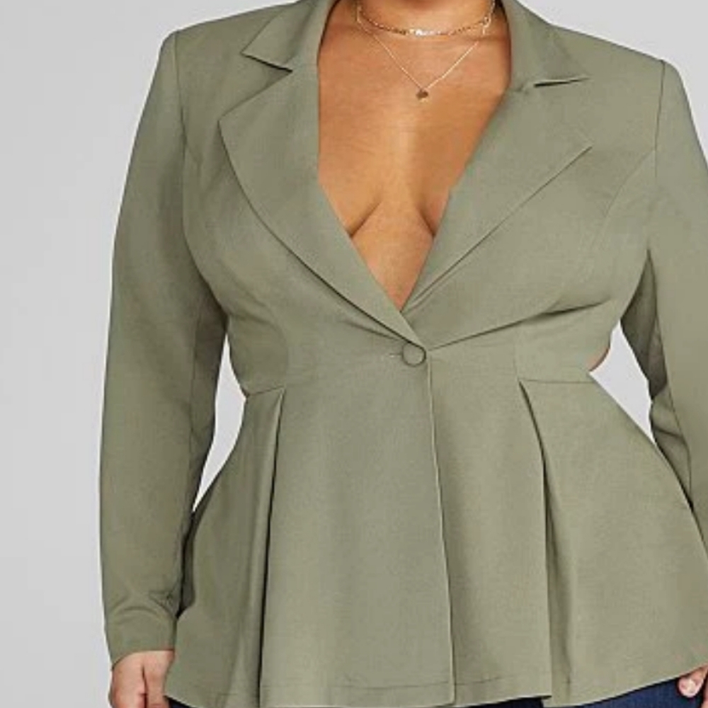 Desire Cutout Waist Blazer - Picture 2 of 3